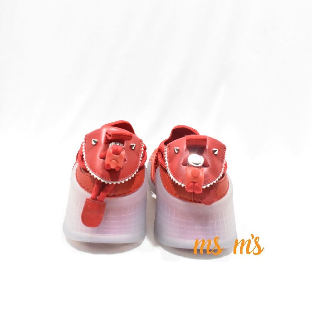 NIB Christian Louboutin Donna Clear Sole Red Suede Low Top Sneakers - Picture 5 of 8